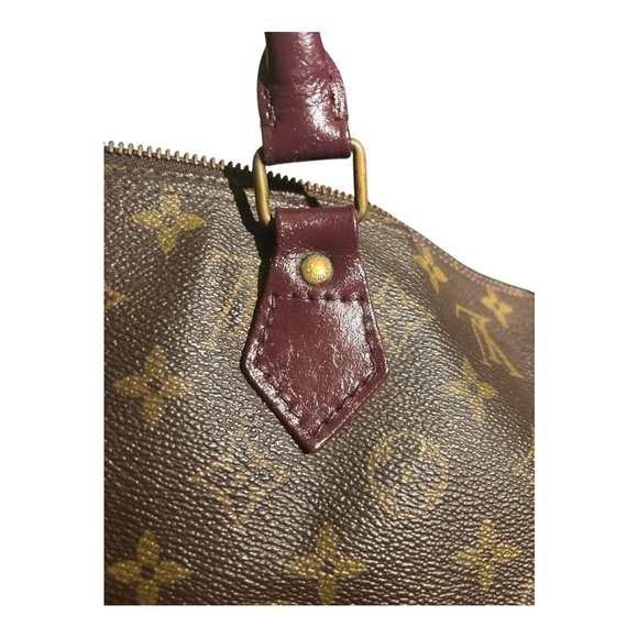 Louis Vuitton Speedy 35 – Vintage Monogram Refreshed Burgundy Leather - Picture 9 of 14